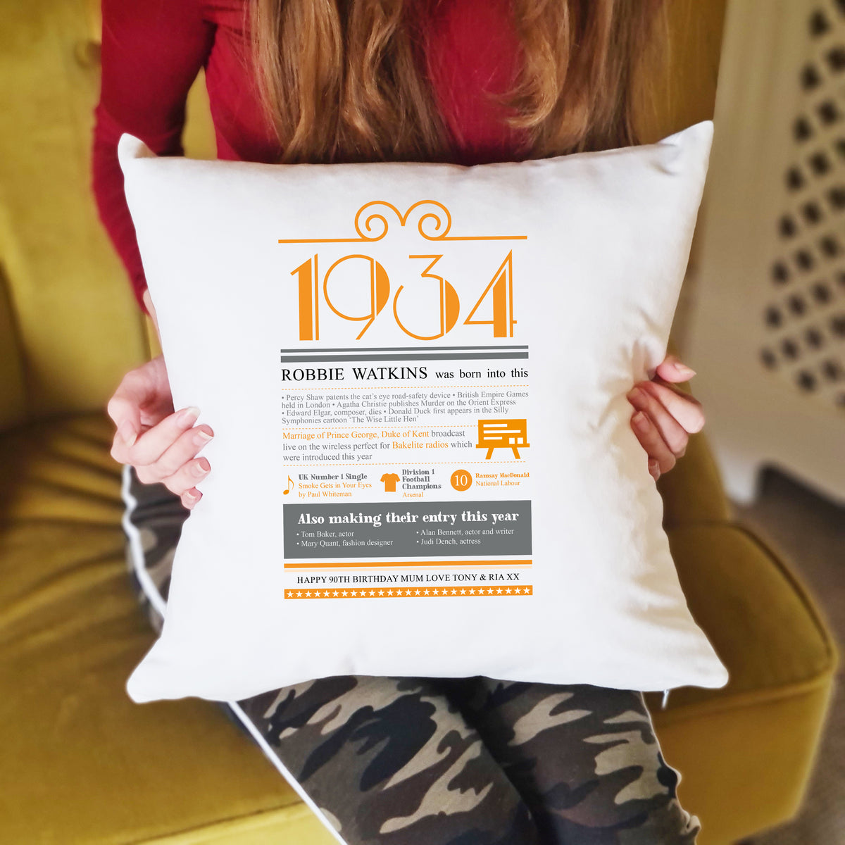 90th birthday cushion online