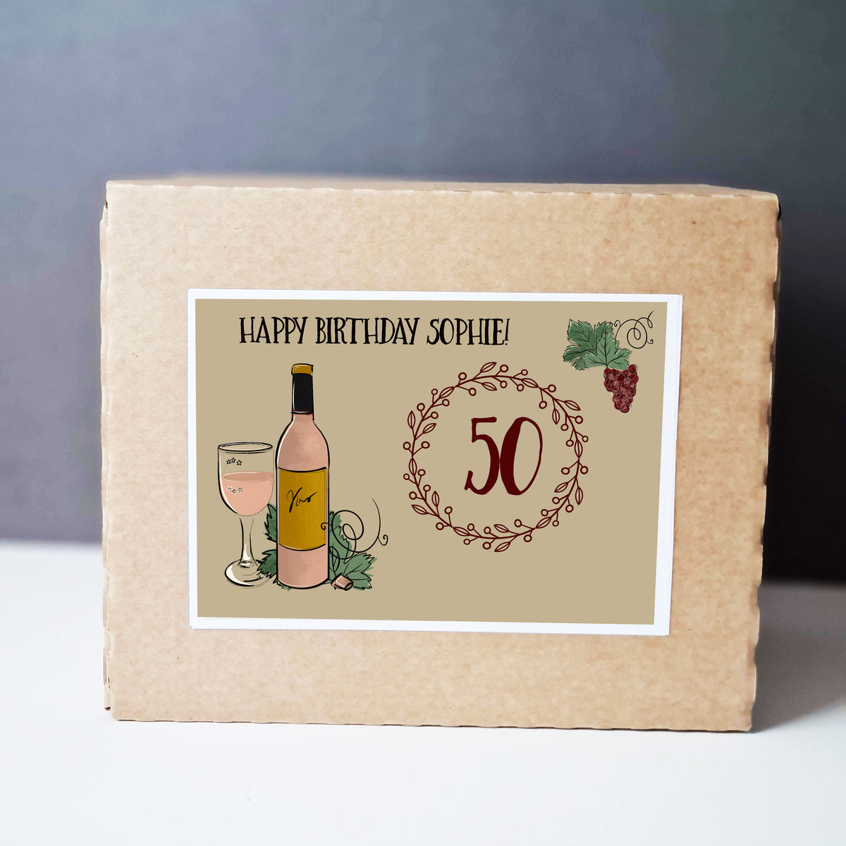 Personalised 50th birthday gift engraved glass