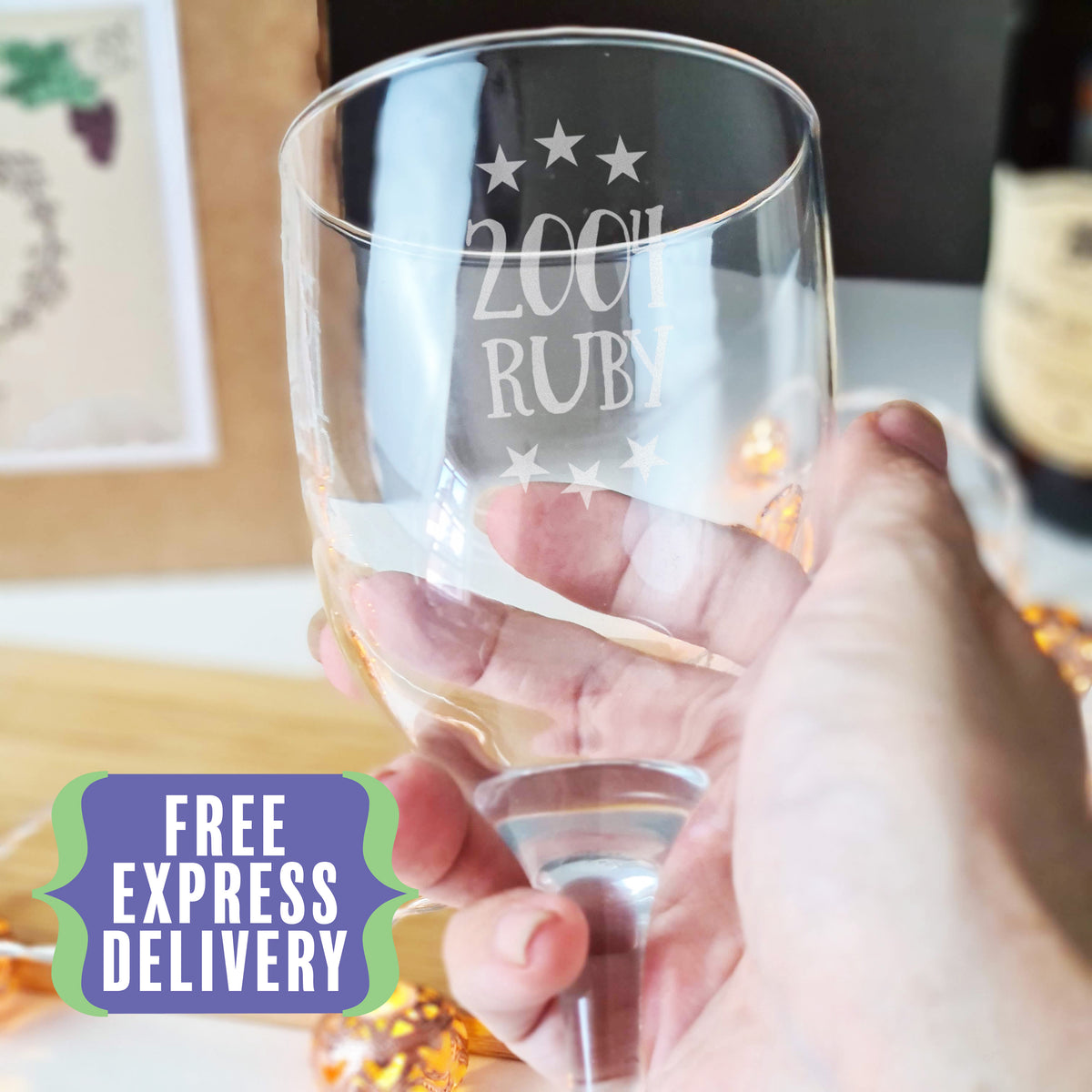 Born in 2004 wine glass gift
