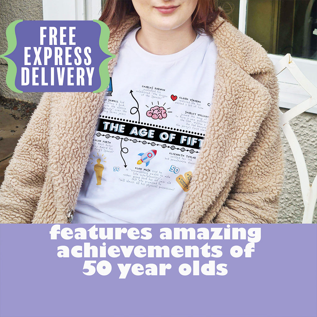 Personalised 50th birthday gift tshirt