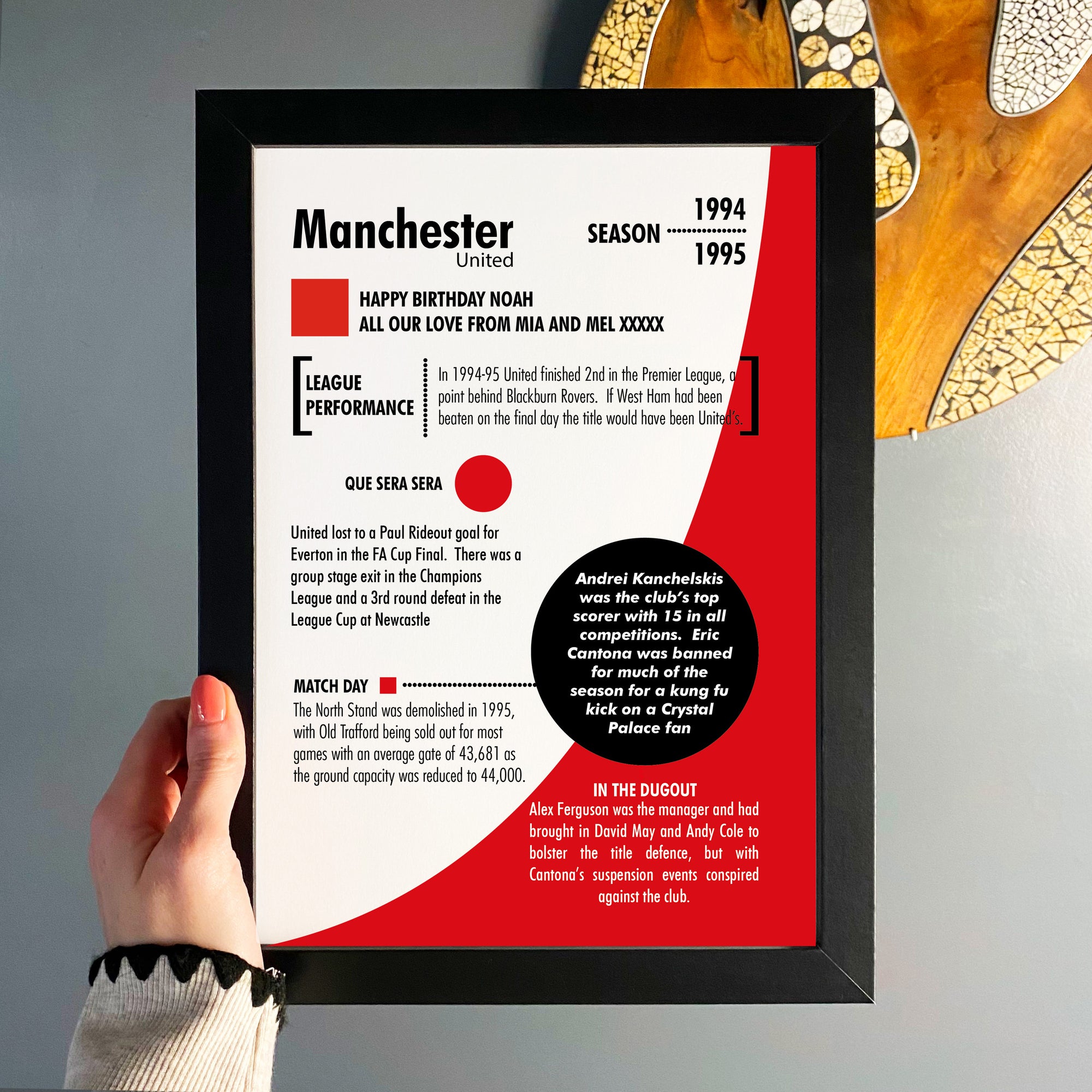 Personalised Manchester United fan print Christmas present