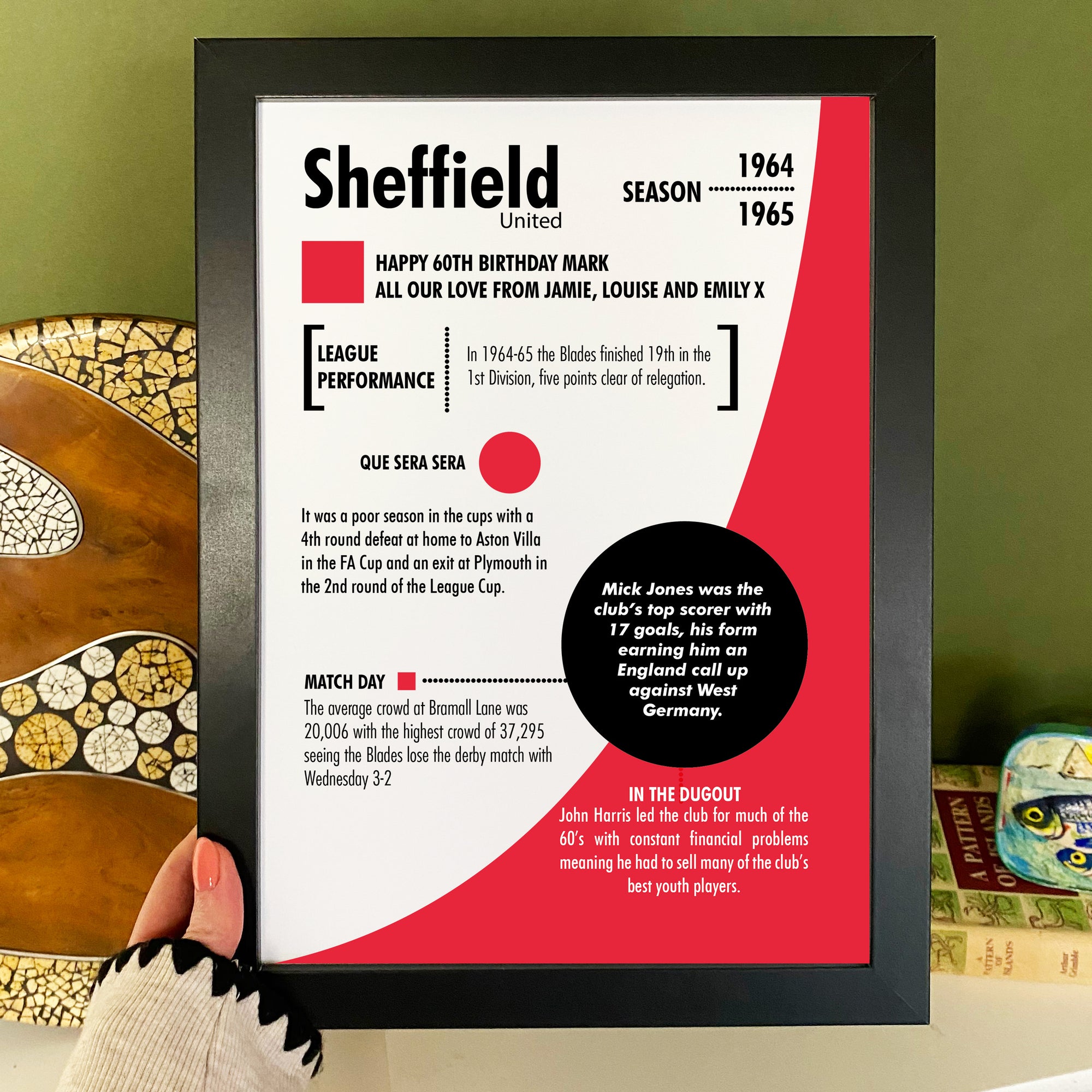 Personalised print for Blades fan Christmas gift