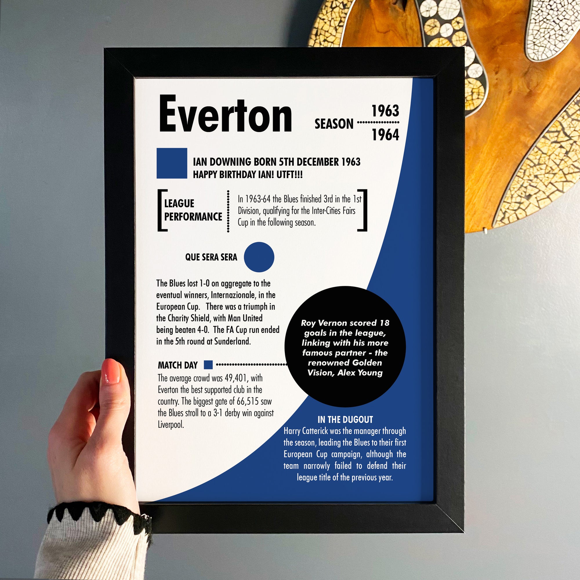 Personalised Everton FC print birthday gift