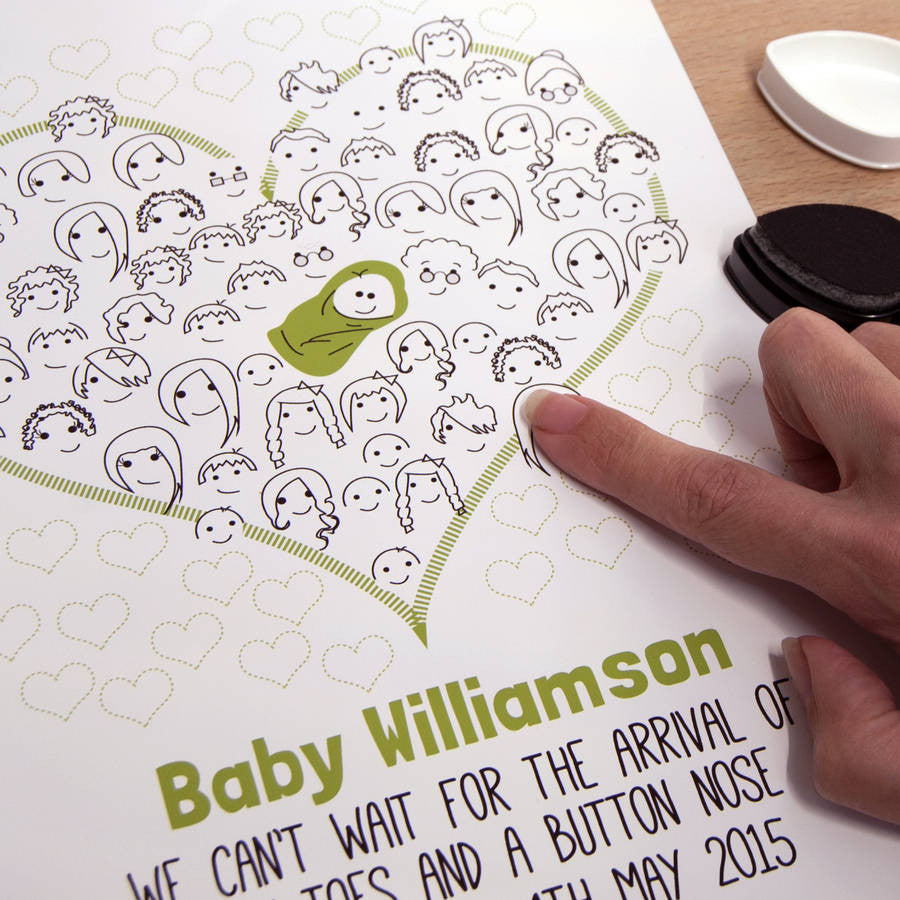 Fingerprint Baby Shower Or Christening &#39;Guestbook&#39; - Afewhometruths