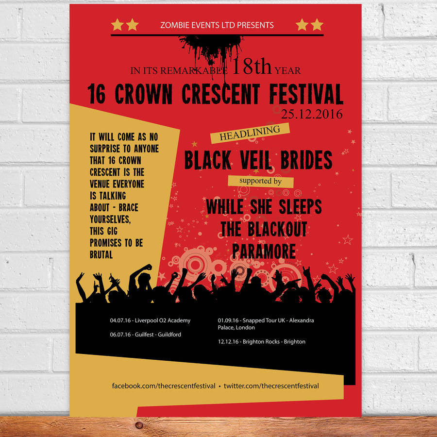 18th Birthday Personalised Music Gig Poster - Afewhometruths