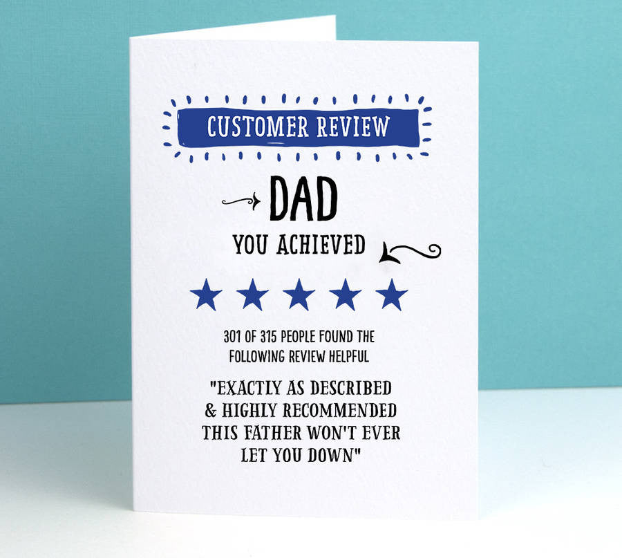 'Customer Review' Father's Day Personalised Card - Afewhometruths