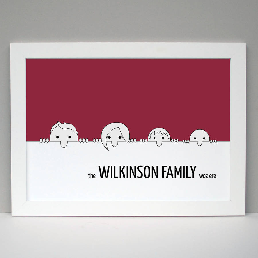 Personalised Family 'Woz Ere' Poster Print - Afewhometruths
