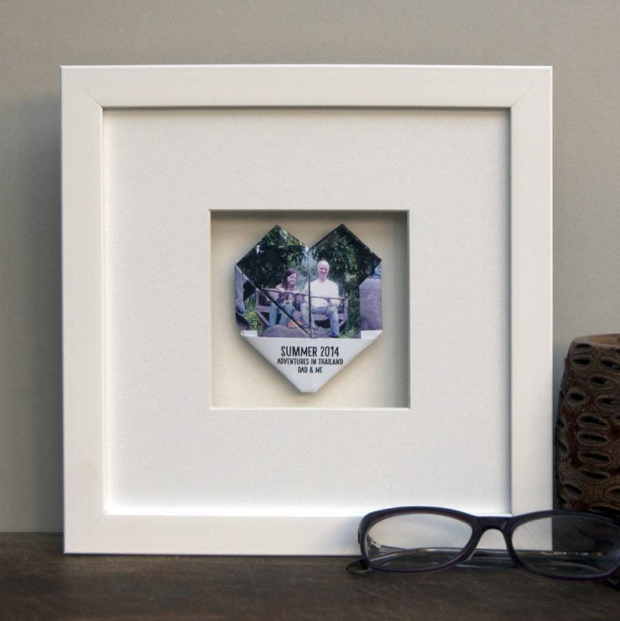 Personalised Framed Dad Origami Instagram Photo Heart - Afewhometruths