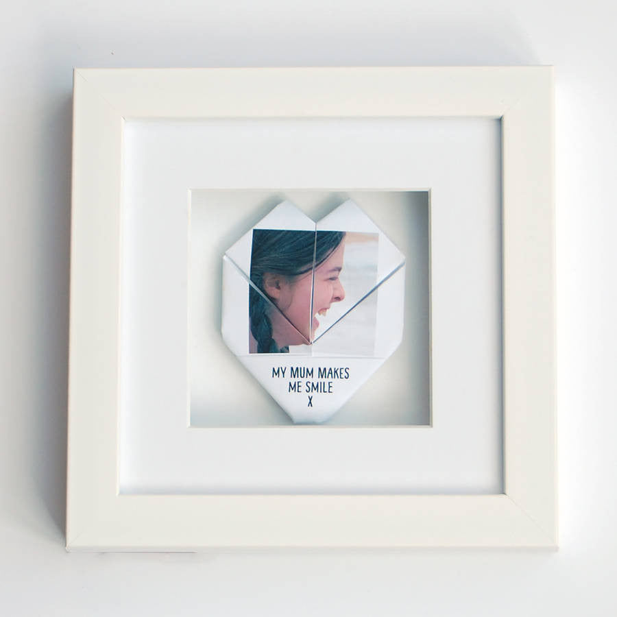 Personalised Framed Mum Origami Photo Heart - Afewhometruths