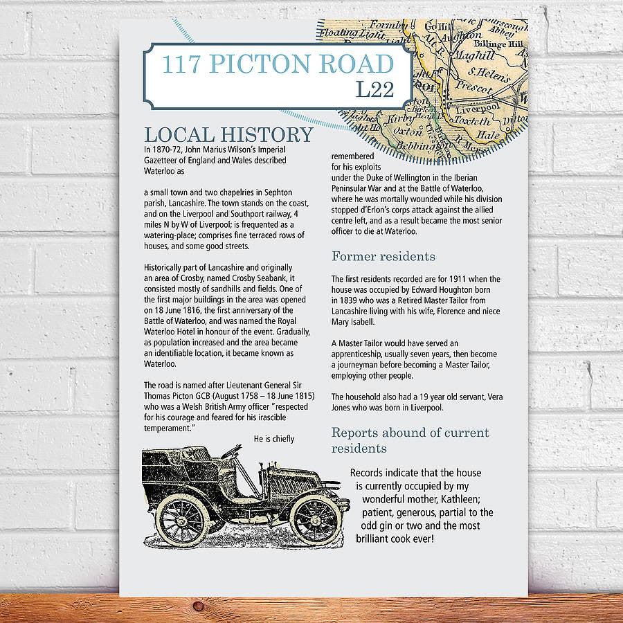 Personalised House History And Map Print - Afewhometruths