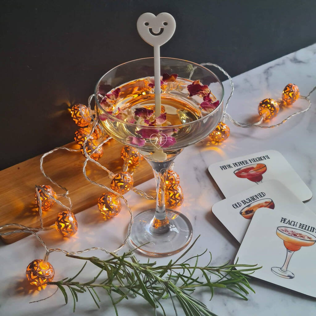 Personalised 21st birthday cocktail glass