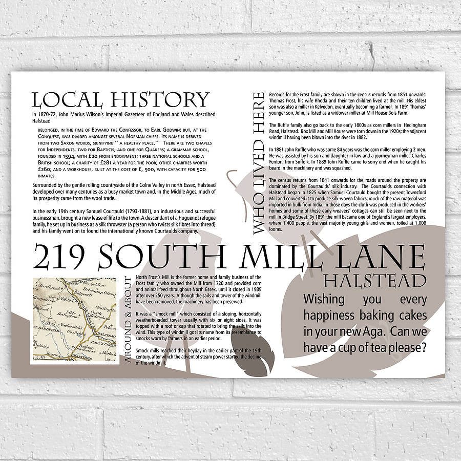 Personalised House History New Home Print - Afewhometruths