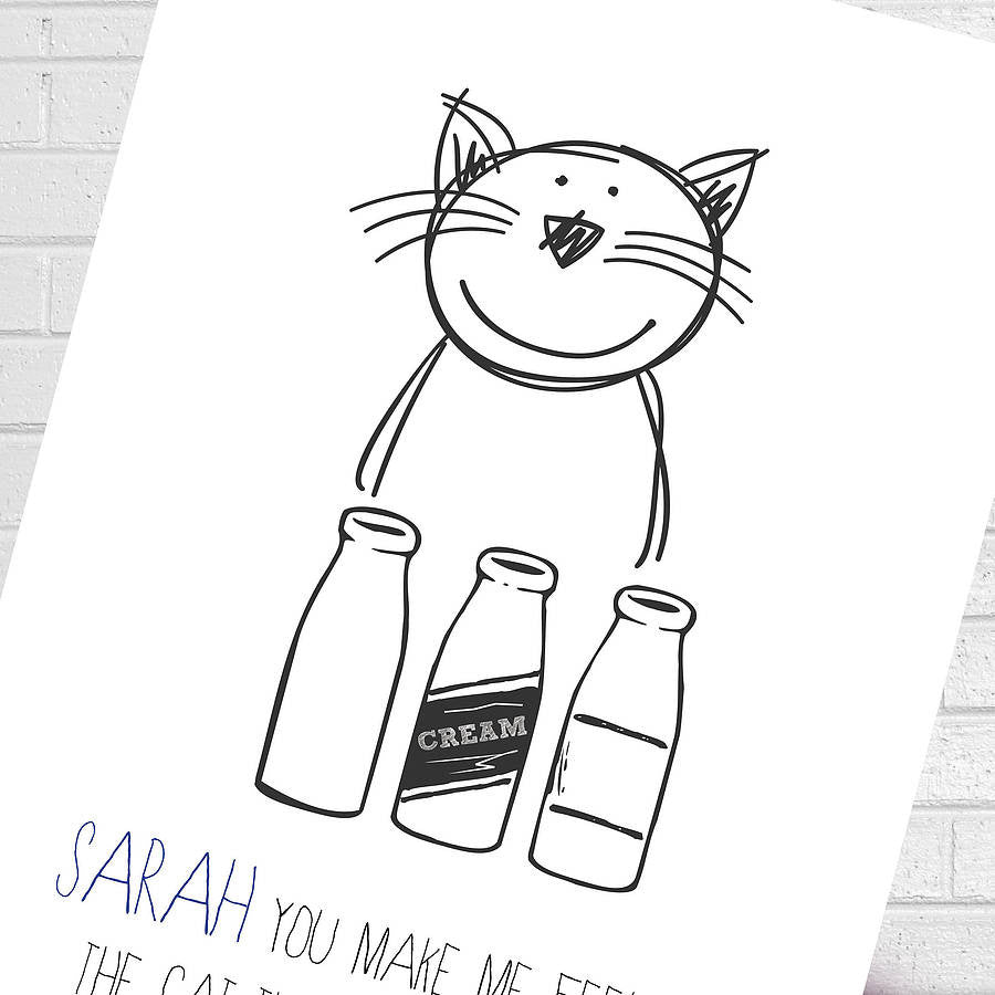 &#39;Cat That Got The Cream&#39; Valentine Print - Afewhometruths
