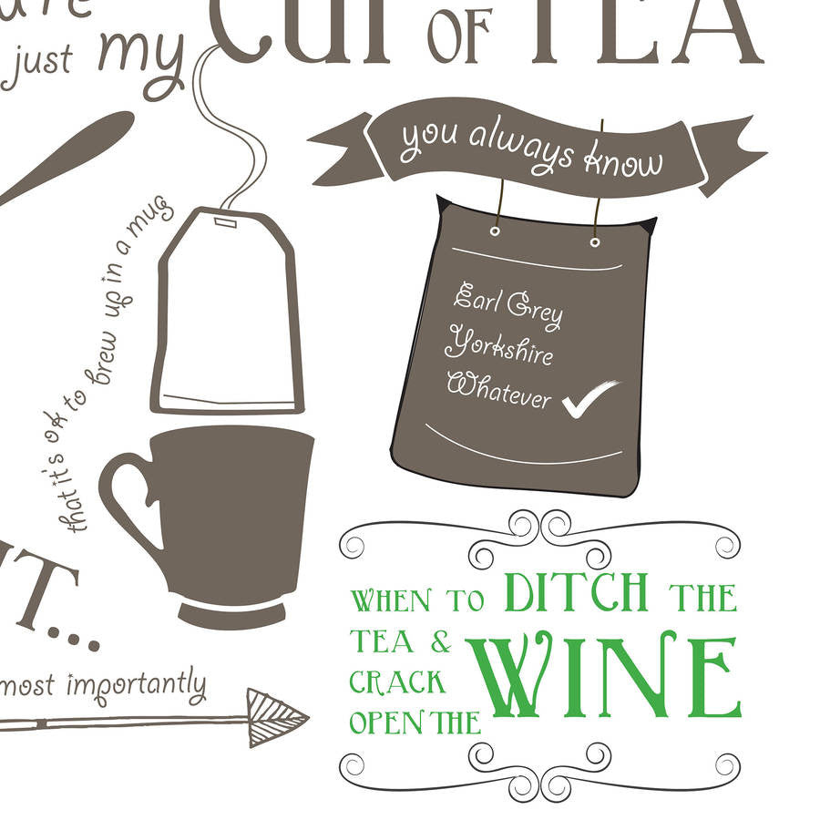 Friend Is &#39;Just My Cup Of Tea&#39; Print - Afewhometruths