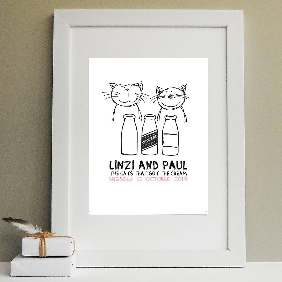 'Cats That Got The Cream' Engagement Print - Afewhometruths