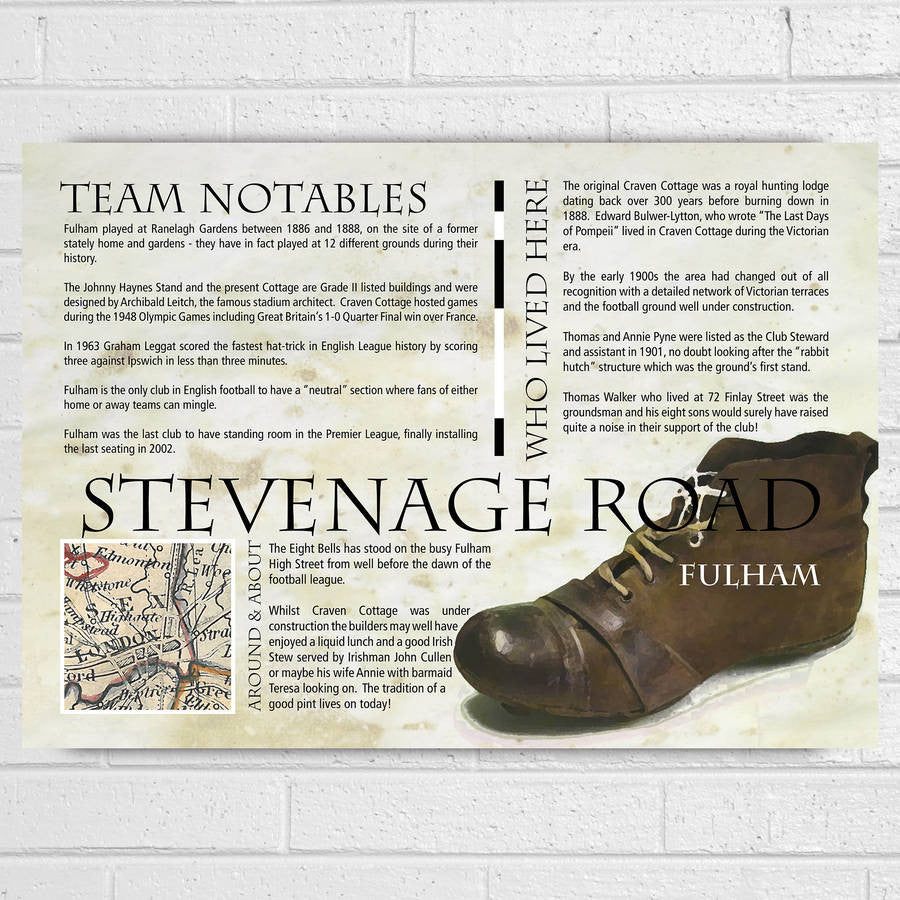 Fulham History Print 