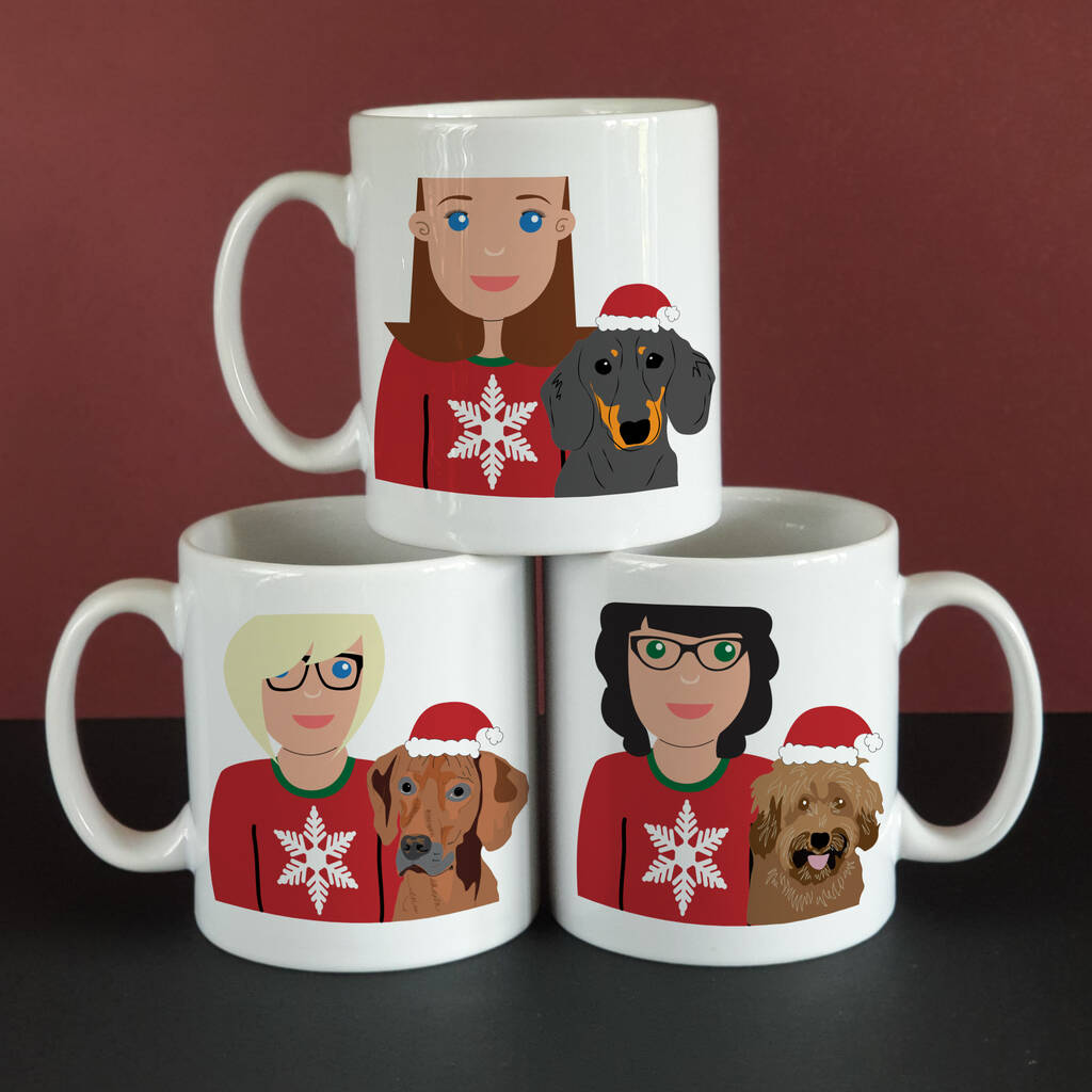 Personalised Christmas Dog Mum Mug - Afewhometruths