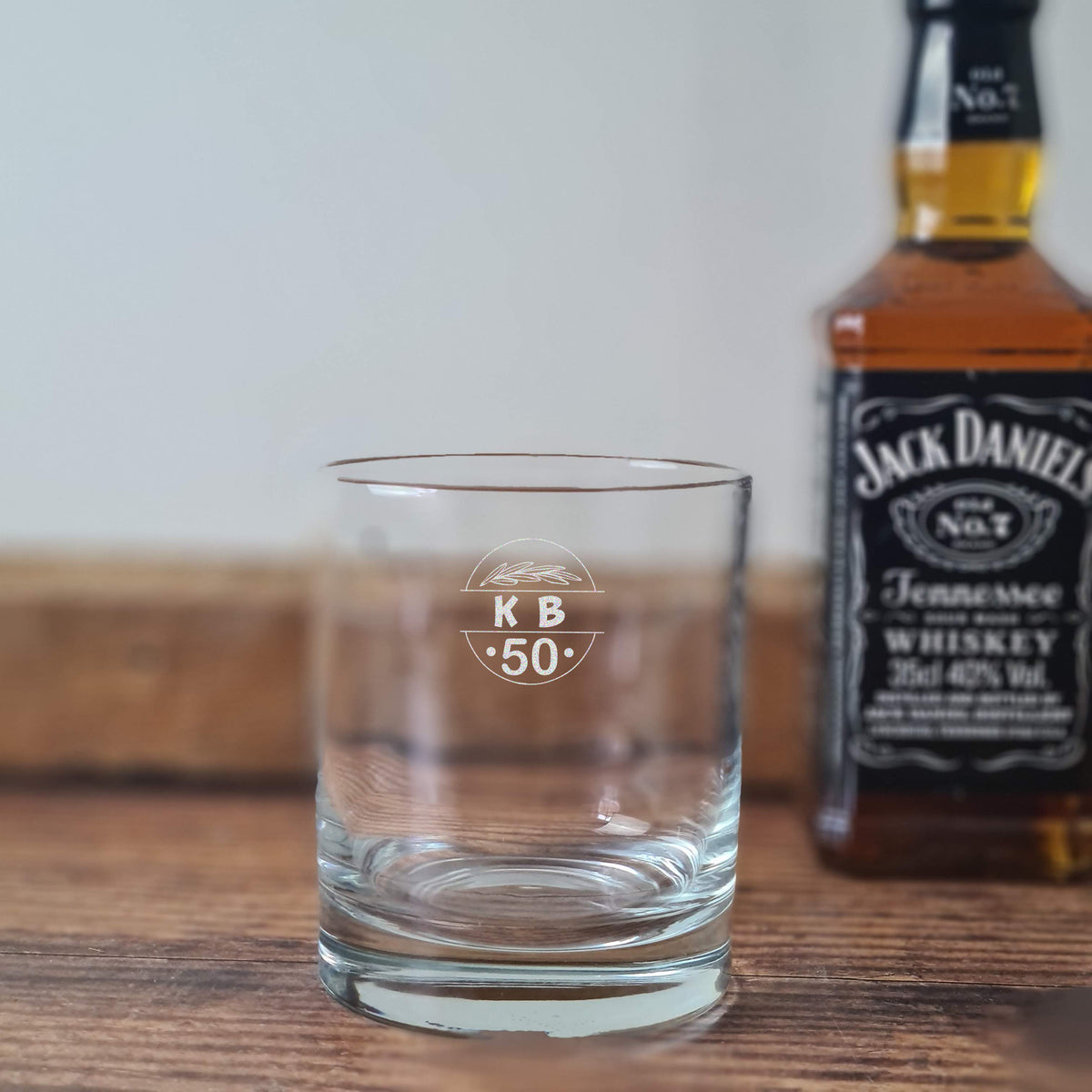 Personalised 50th birthday whisky glass