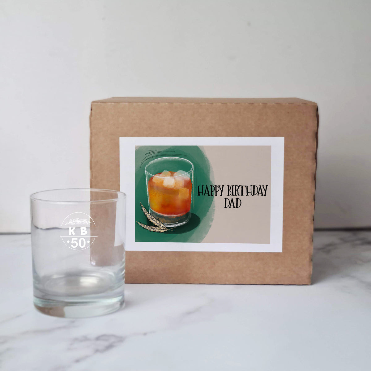 50th birthday whiskey glass