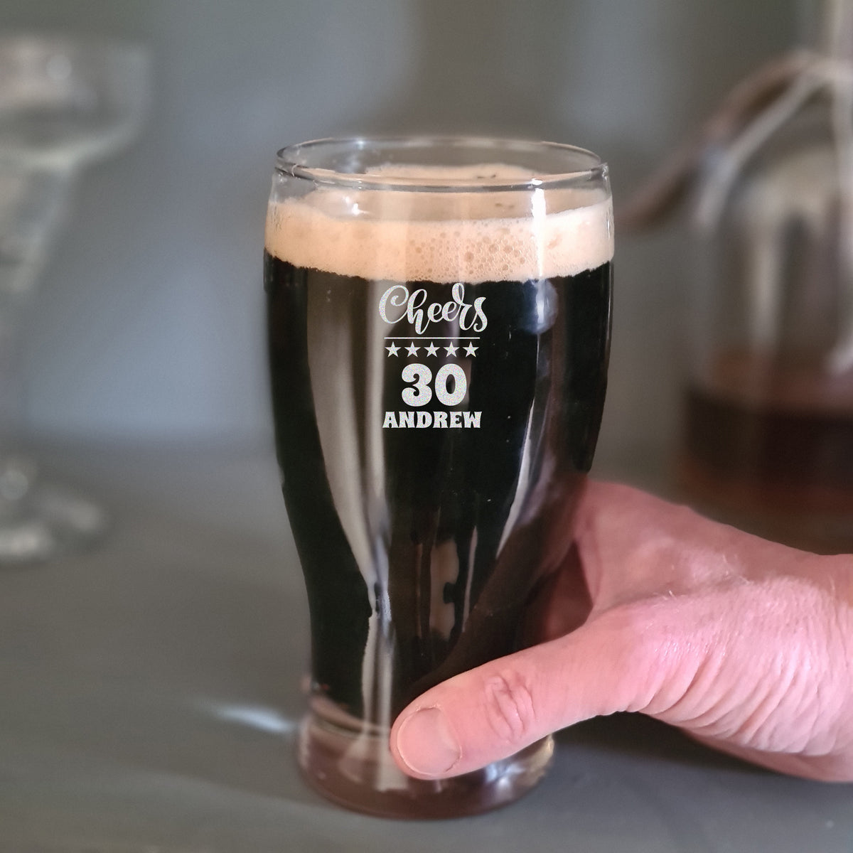 Personalised Engraved Birthday Guinness Glass 18th, 21st, 30th