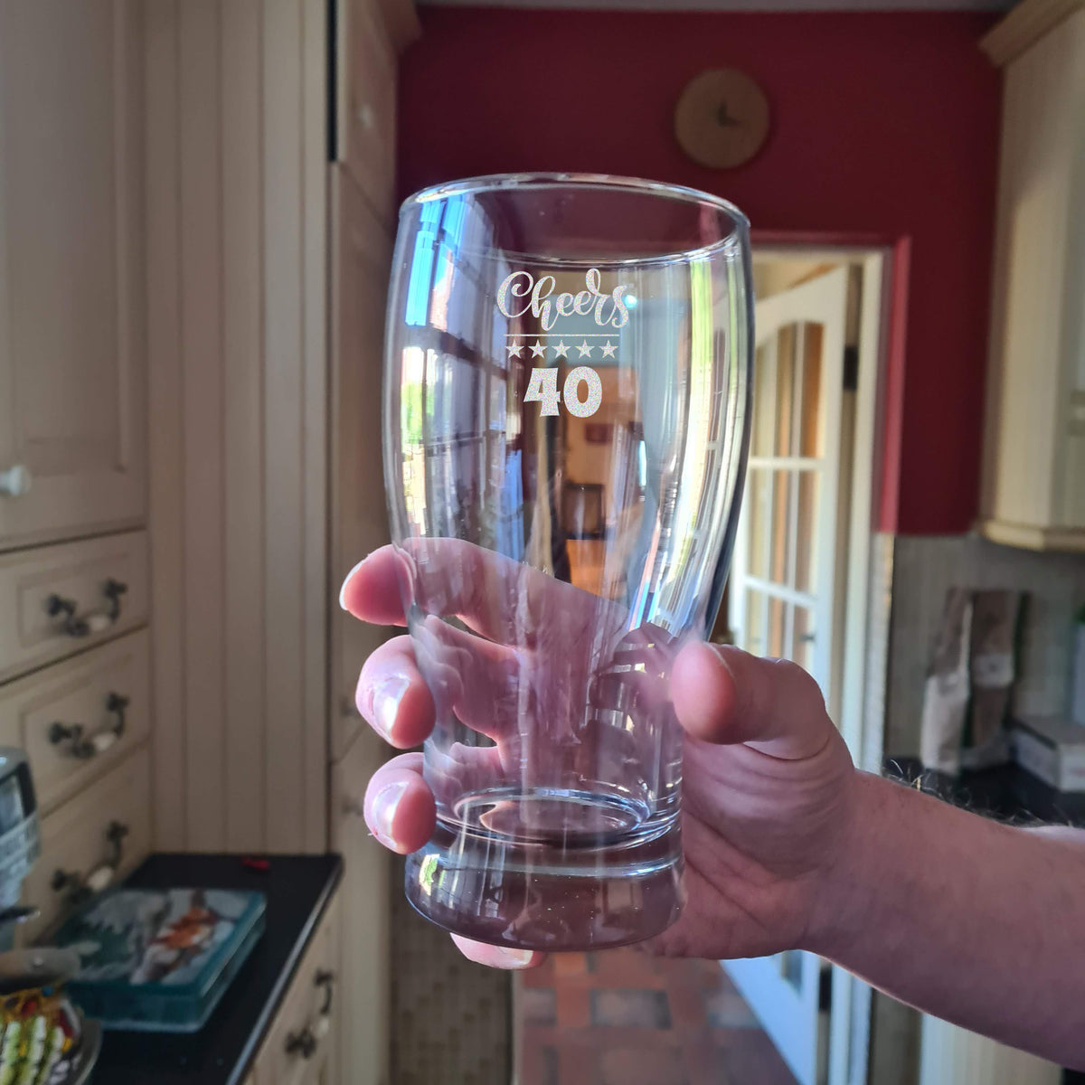 Personalised pint glass
