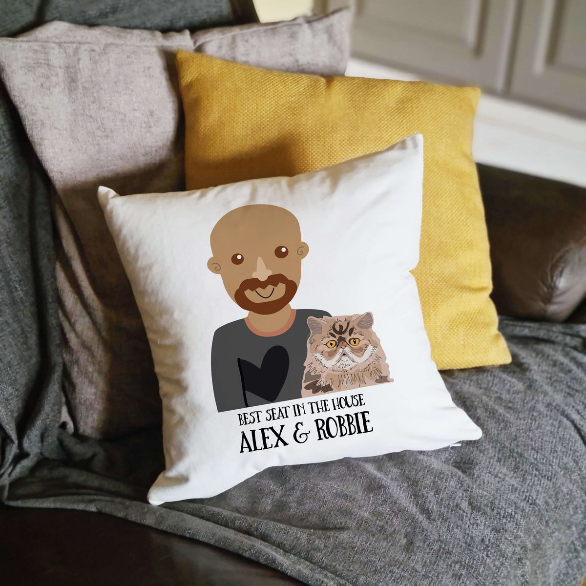 Personalised Cat Dad Cushion Afewhometruths