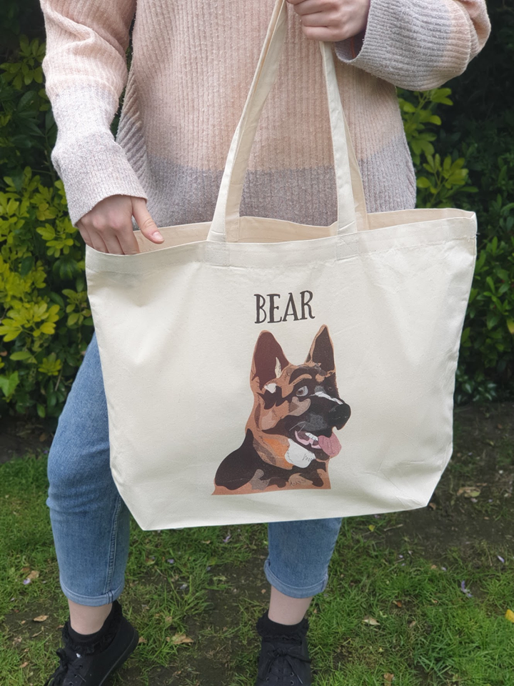 Personalised German Shepherd Dog Tote Shopper Bag Afewhometruths