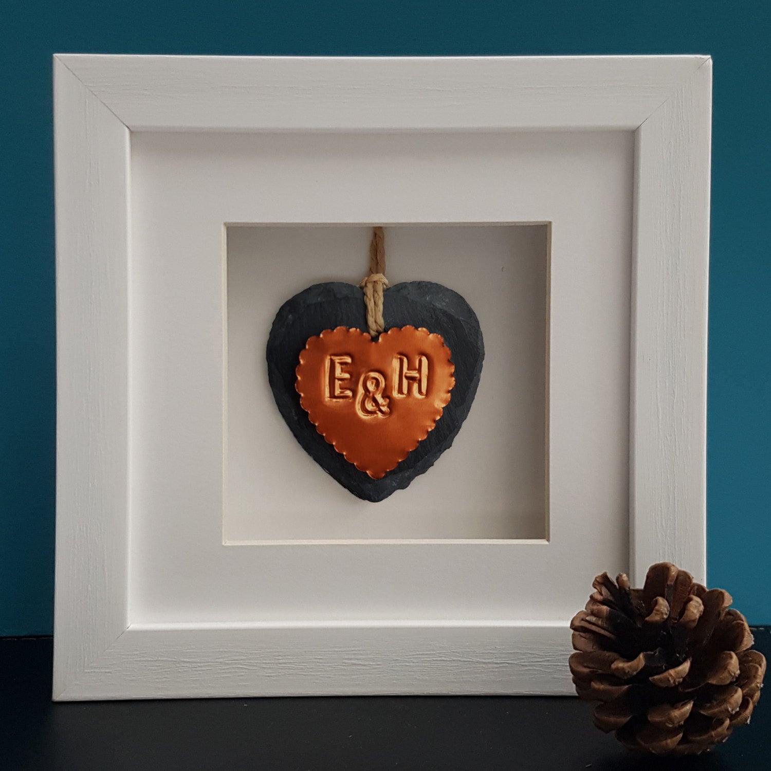 Couple Copper Heart Framed Ornament - Afewhometruths