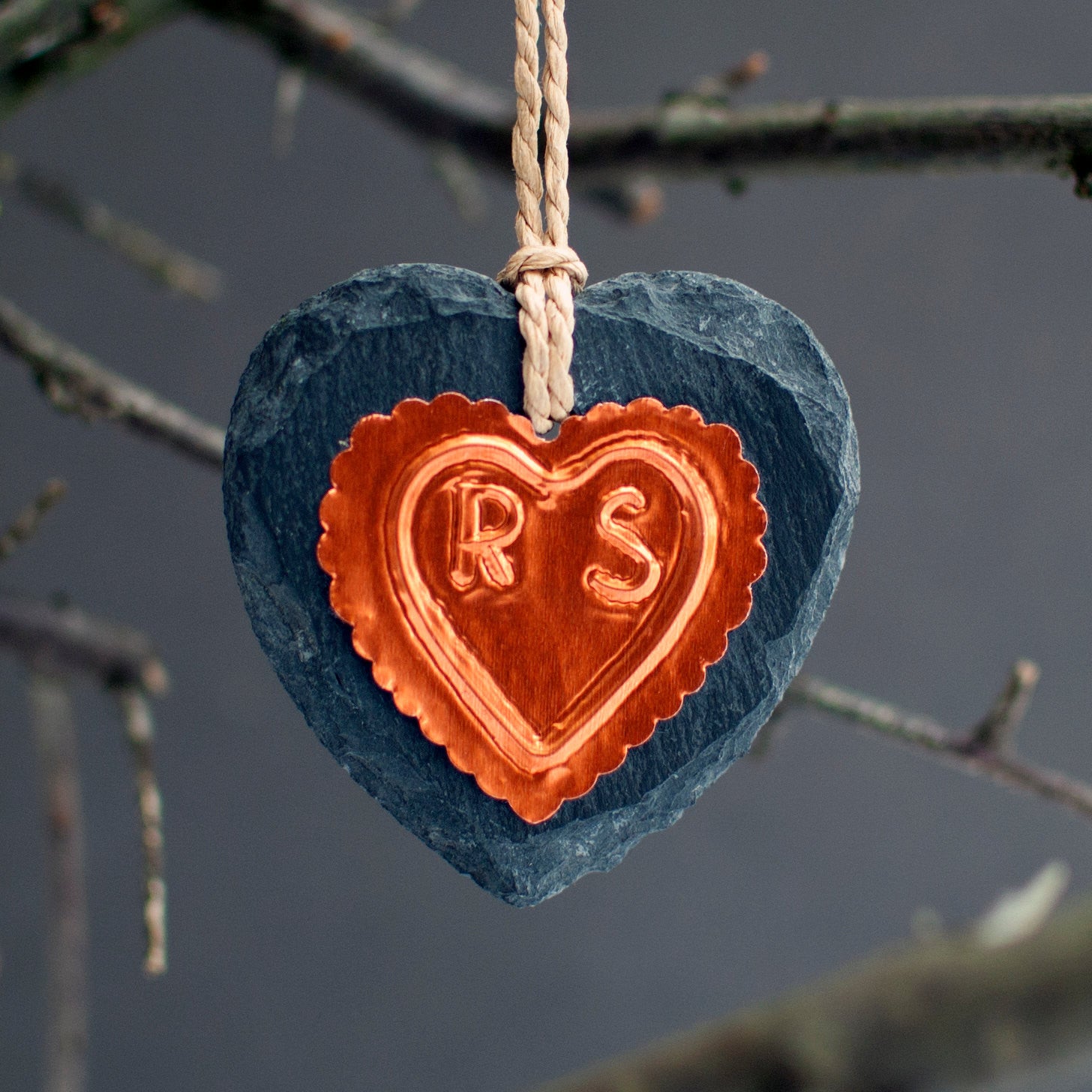 Couple Copper Heart Ornament - Afewhometruths