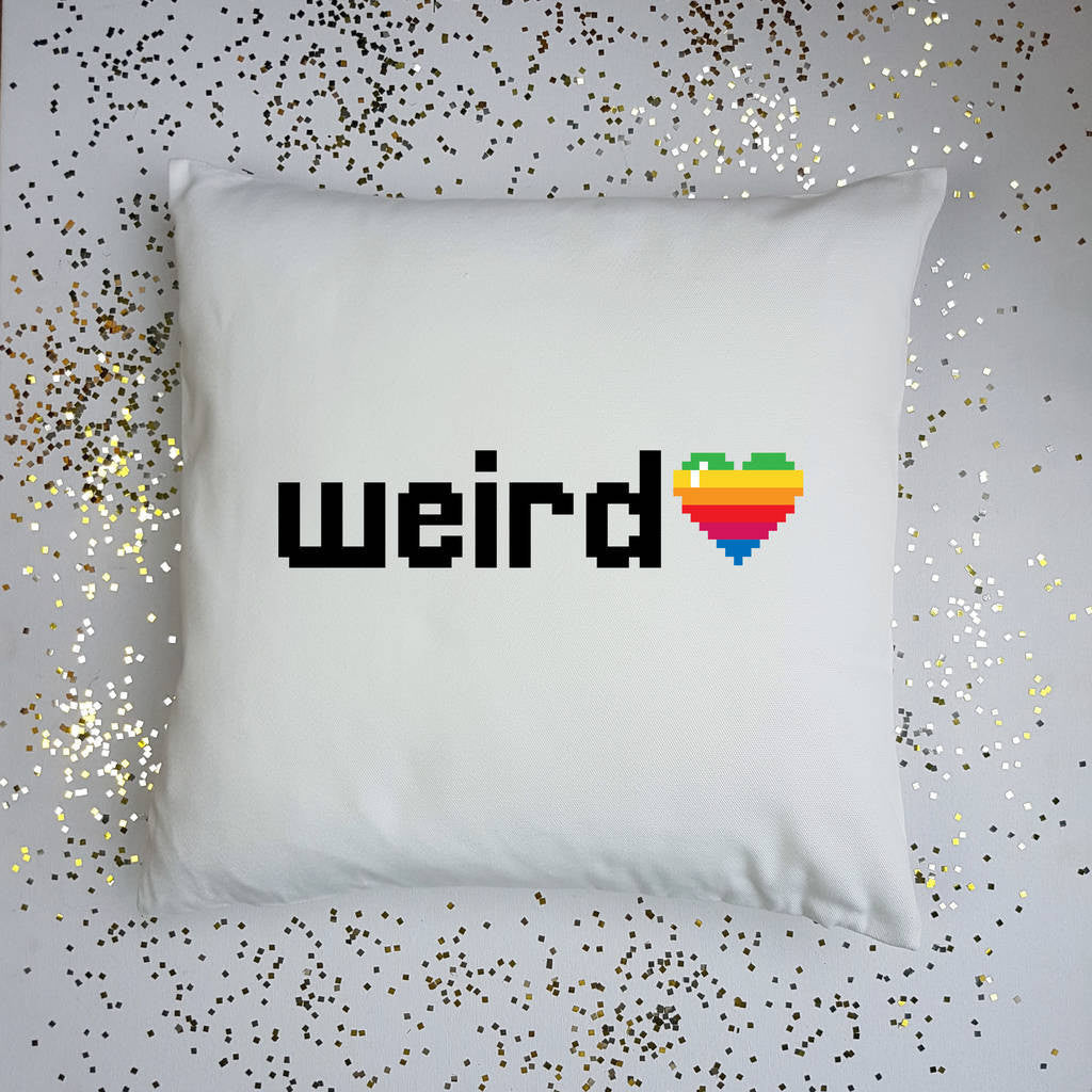 Weirdo Heart Rainbow Cushion - Afewhometruths