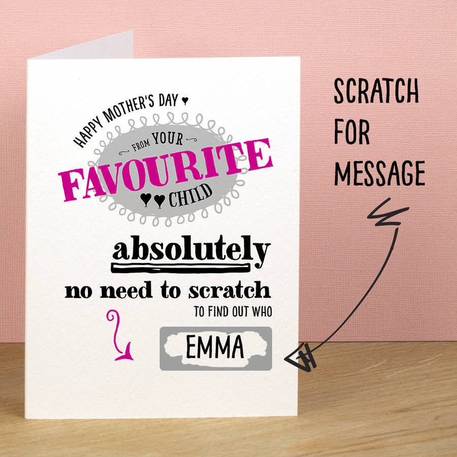 Favourite Child Mothers Day Card - Afewhometruths