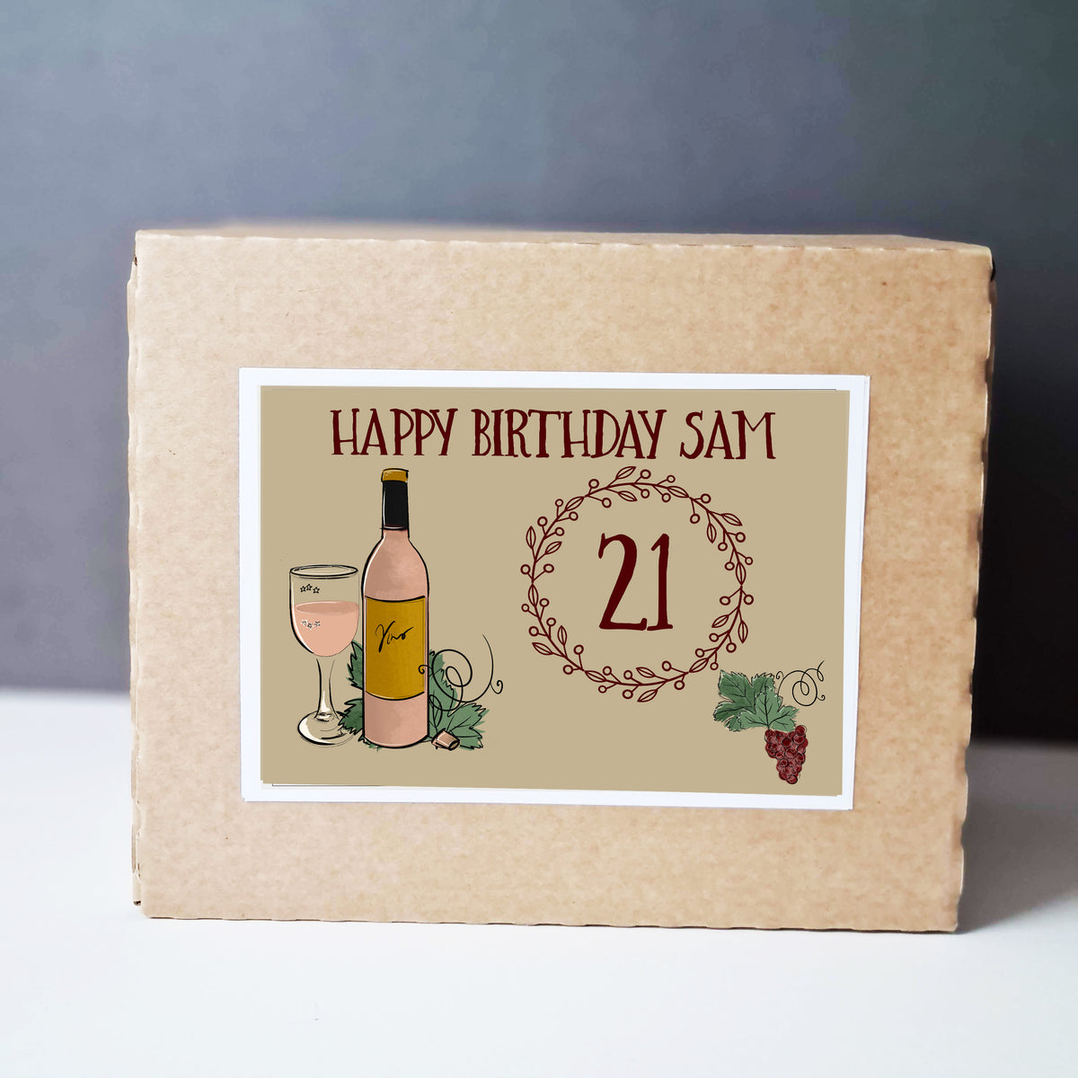 21st birthday wine glass