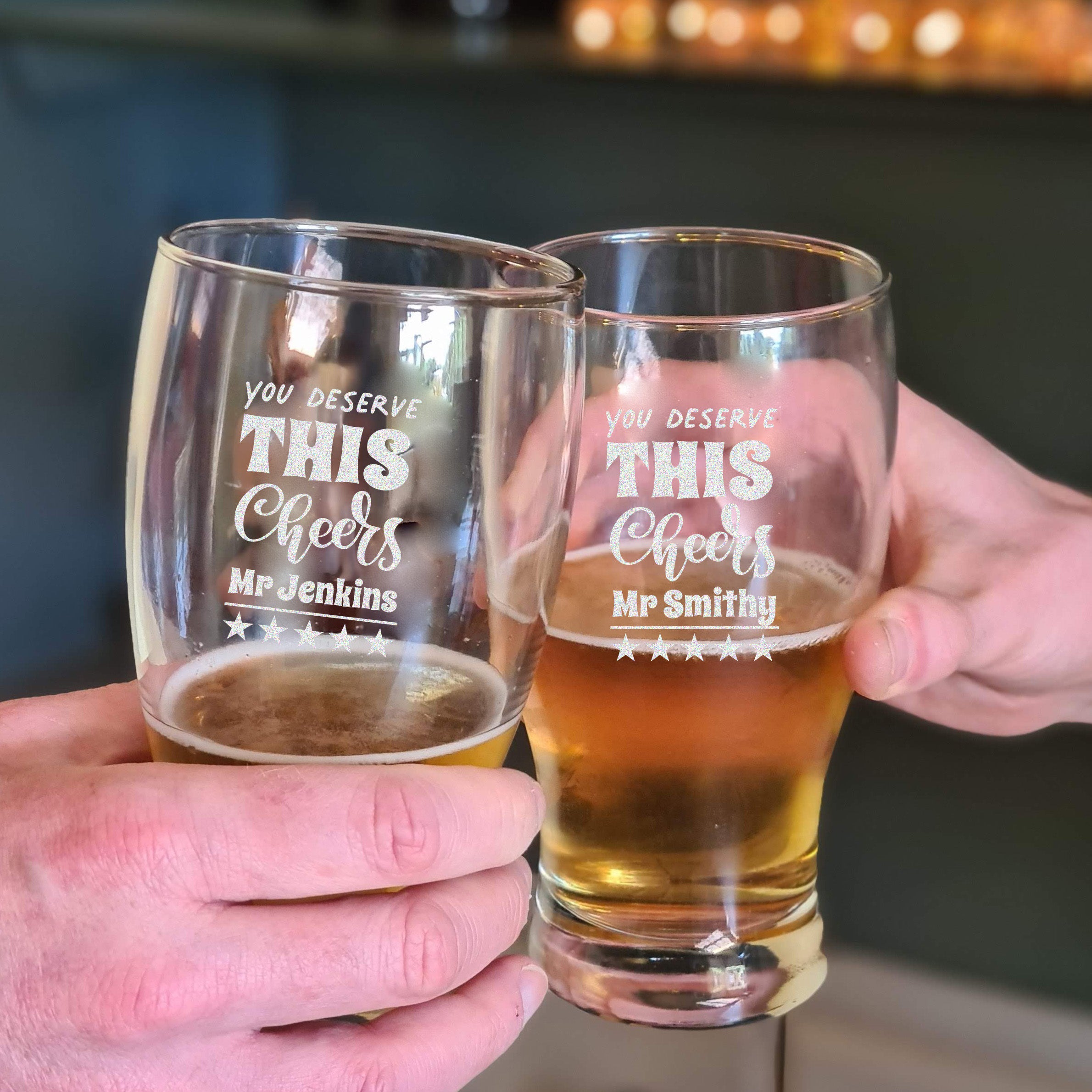 Personalised shop beer glass