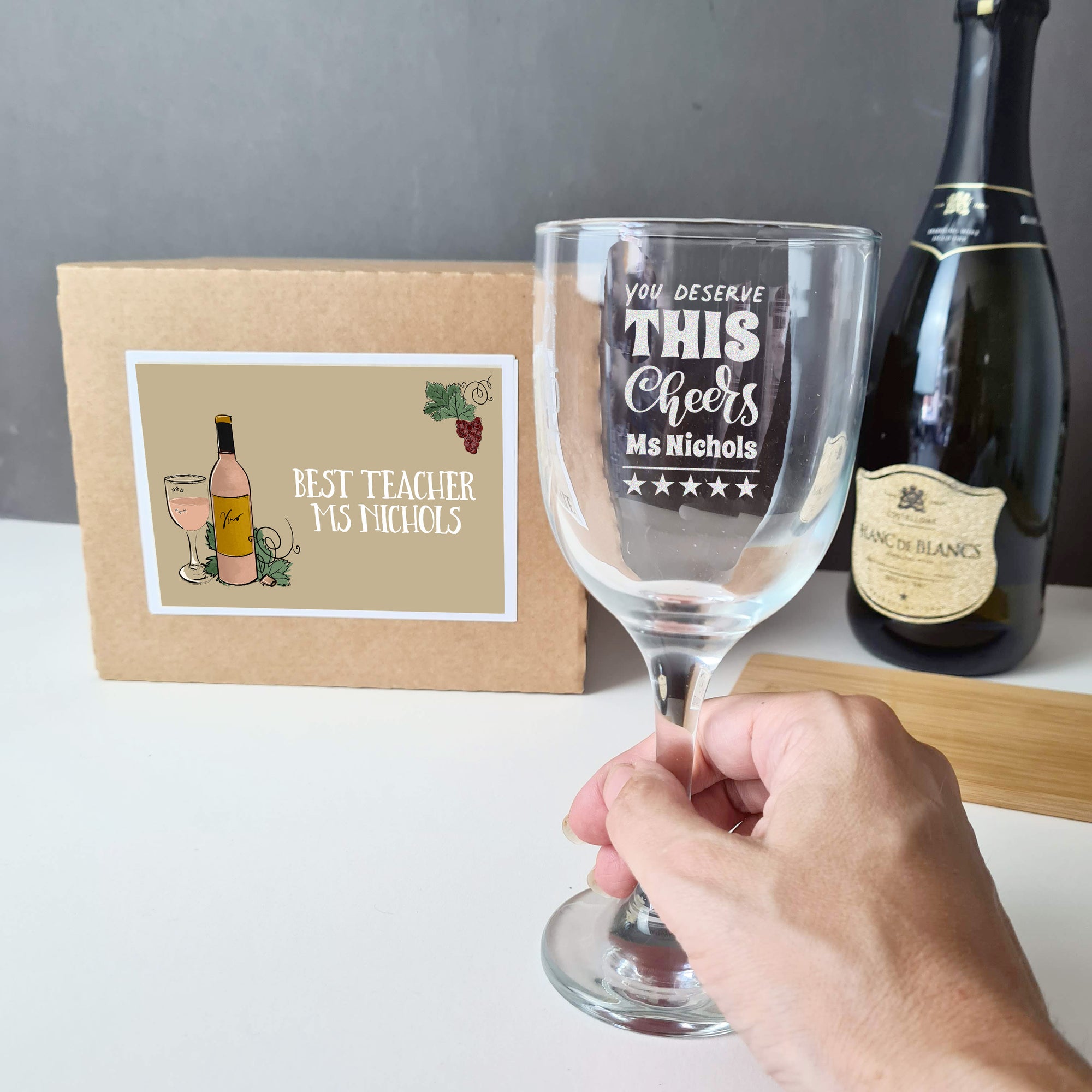 thank you teacher wine glass 